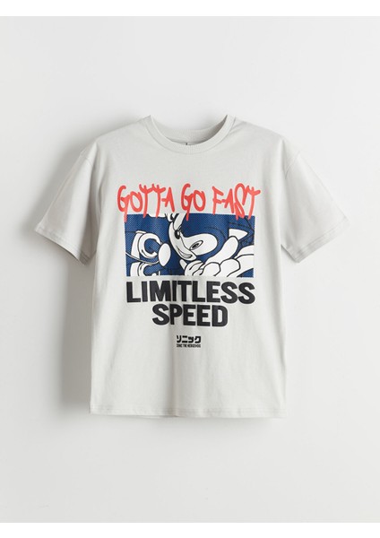 Yeni Sezon Bisiklet Yaka Sonic Baskılı Erkek Çocuk Tişört modelleri