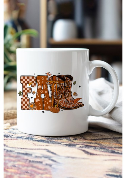 Sonbahar Temalı Fall Baskılı Hediyelik Kupa Bardak