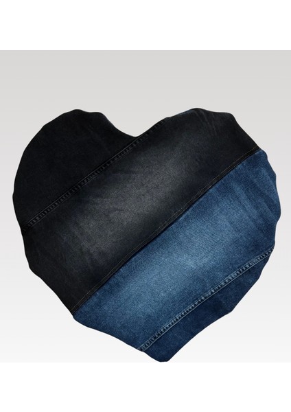 Kalp Şeklinde El Yapımı Patchwork-Yamalı Kırlent Kılıfı