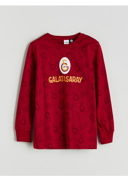 Yeni Sezon Bisiklet Yaka Galatasaray Baskılı Erkek Çocuk Pijama Takımı fiyatları