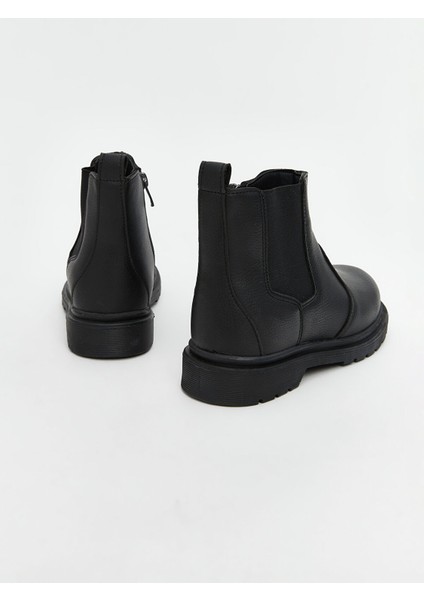 Yeni Sezon Deri Görünümlü Fermuarlı Erkek Çocuk Bot indirimleri