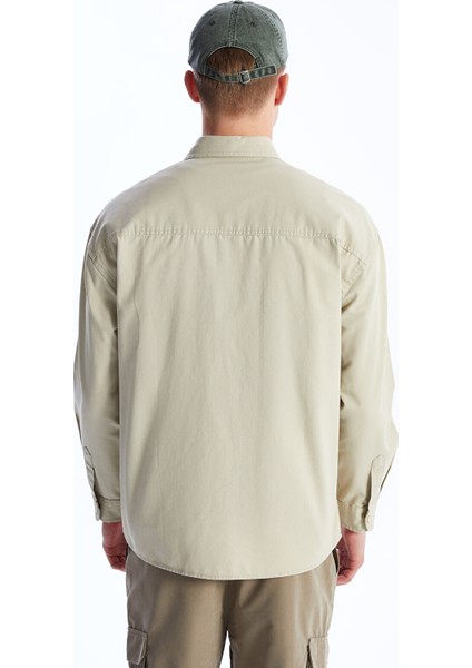 Yeni Sezon Rahat Kalıp Uzun Kollu Gabardin Erkek Gömlek Ceket indirimleri