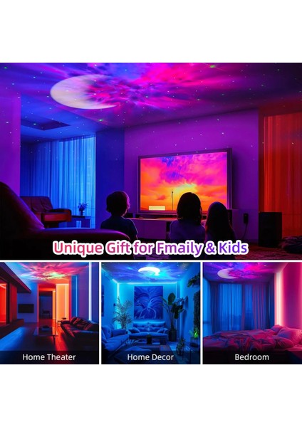 Renkli Uzay Temalı Bluetooth Hoparlör ve Tavan Projektörü, Gece Lambası indirimleri