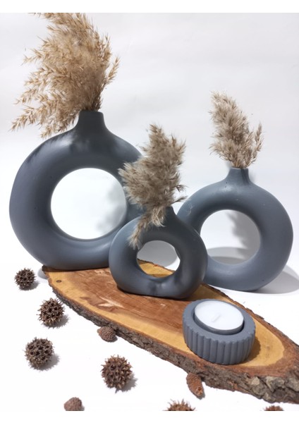 Donut 3lü Vazo Set Random modelleri