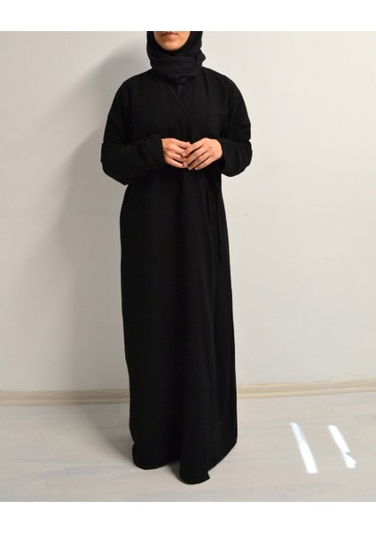 Kruvaze Yandan Bağlamalı Namaz Elbisesi – %100 Viskon- Rahat Kalıp