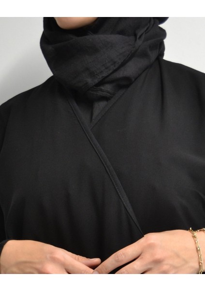 Kruvaze Yandan Bağlamalı Namaz Elbisesi – %100 Viskon- Rahat Kalıp modelleri