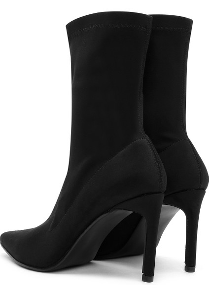 Kadın Siyah Streç Ince Topuklu Bot 25AFD40026F