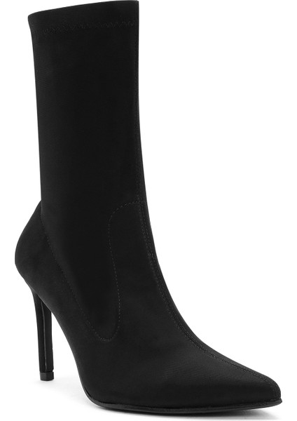 Kadın Siyah Streç Ince Topuklu Bot 25AFD40026F