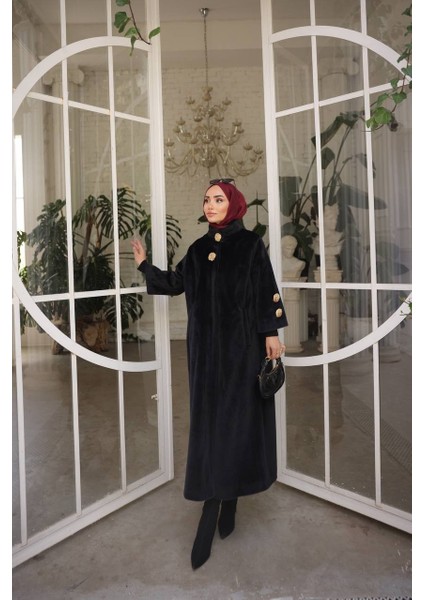 Aslınur Kadın Büyük Beden Çıtçıtlı Fok Kaban fiyatları