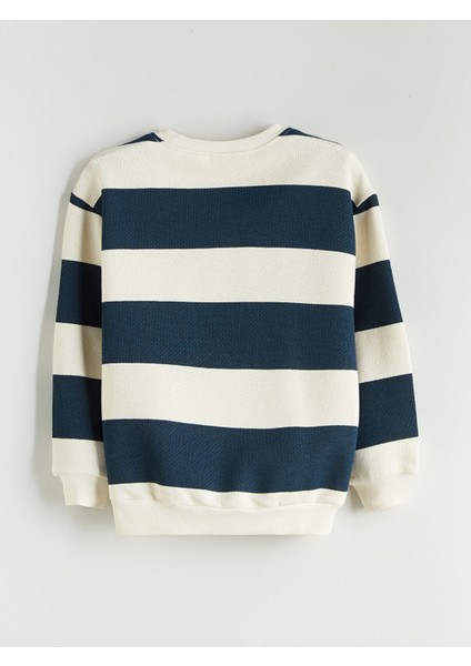 Yeni Sezon Bisiklet Yaka Çizgili Erkek Çocuk Sweatshirt modelleri