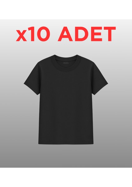 10’lu Regular Fit Basic Tişört Seti - %100 Pamuk - Yeşil, Siyah, Beyaz, Kiremit fiyatları