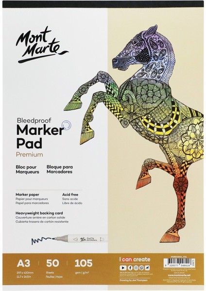 mm Sızdırmaz Marker Pedi Premium 105GR A3 50 Sayfa