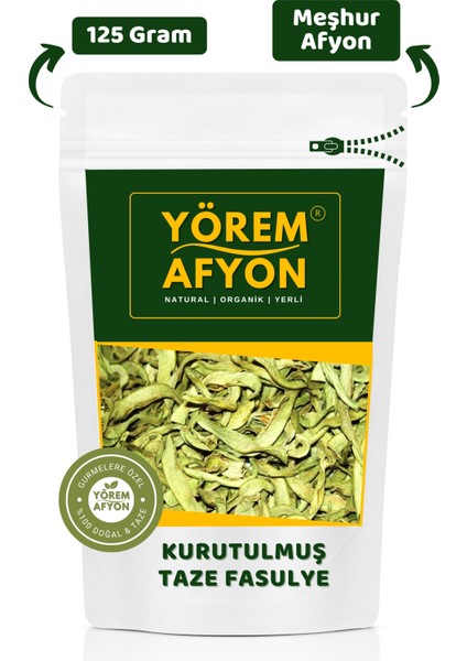 Yörem Afyon Meşhur Afyonkarahisar Gölgede Kurutulmuş Hakiki Kılçıksız Taze Fasulye Kurusu | 125GR.