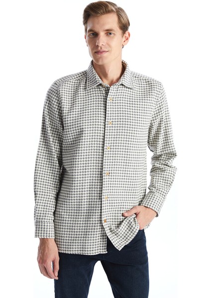 Yeni Sezon Rahat Kalıp Uzun Kollu Ekose Erkek Oduncu Gömlek