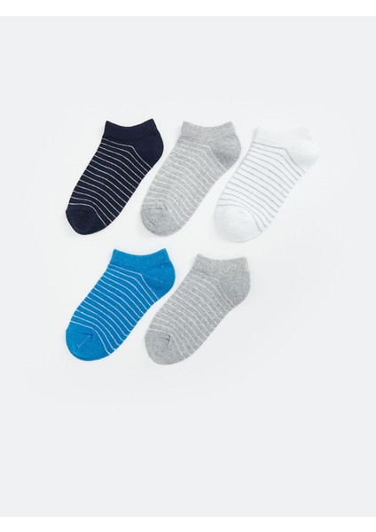 Yeni Sezon Çizgili Erkek Çocuk Patik Çorap 5'li