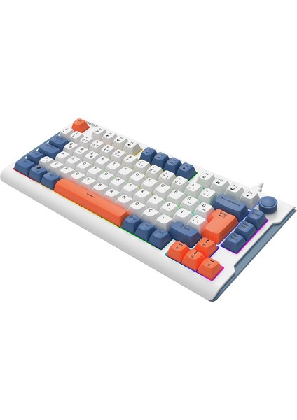Kb-75 Smooth Beyaz/mavi/turuncu Rgb Q Membrane Oyuncu Klavyesi fırsatları