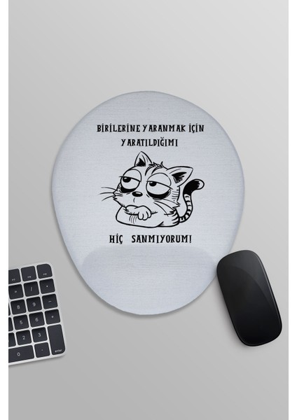 Hiç Sanmıyorum Komik Eğlenceli Baskılı Oval Bilek Destekli Mousepad