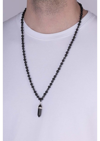 Oniks Taşlı Yuvarlak Kare Kesim Doğal Taş Erkek Kolye fiyatları