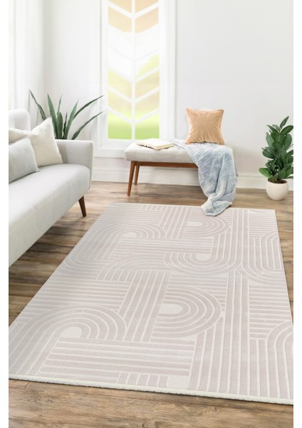 Akrilik Krem Iskandinav Desen Dokuma Halı Bohem Krem Yolluk Akrilik Halı modelleri