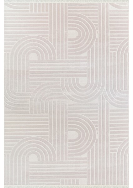 Akrilik Krem Iskandinav Desen Dokuma Halı Bohem Krem Yolluk Akrilik Halı