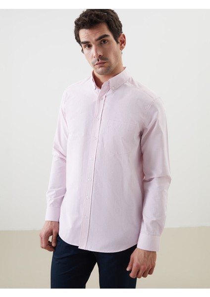 Yeni Sezon Regular Fit Uzun Kollu Ekose Poplin Erkek Gömlek