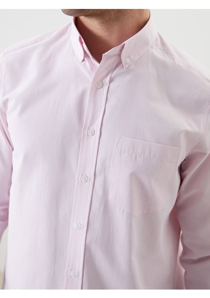 Yeni Sezon Regular Fit Uzun Kollu Ekose Poplin Erkek Gömlek modelleri