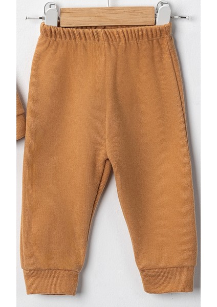 Baby Erkek Bebek 3'lü Selanik Kumaş Hırkalı Takım Ayıcık Hb Baskılı Sweatshirt Beli Lastikli Alt indirimleri