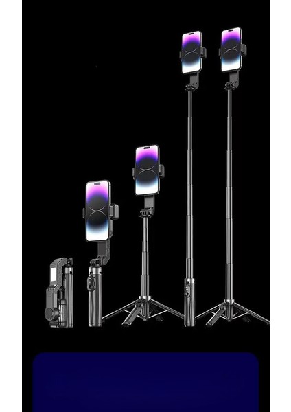 Çok Amaçlı Işıklı Akıllı Tripod Gimbal Hareketli Kumandalı Video Selfie Tripod Telefon Tutucu modelleri