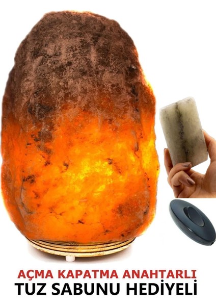 Doğal Çankırı Kaya Tuzu 3/4 Kg, Gece Lambası ve Anahtar ile Kullanım Kolaylığı