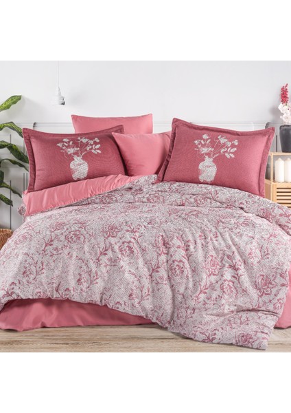 Bolera Gül Kurusu - Çift Kişilik Saten Nevresim Takımı