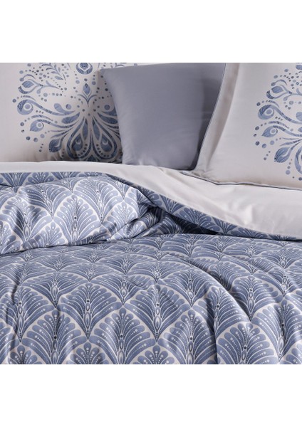 Sheldon Mavi - Çift Kişilik Saten Nevresim Takımı fiyatları