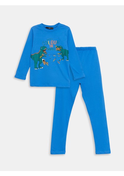 Yeni Sezon Bisiklet Yaka Erkek Çocuk Pijama Takımı