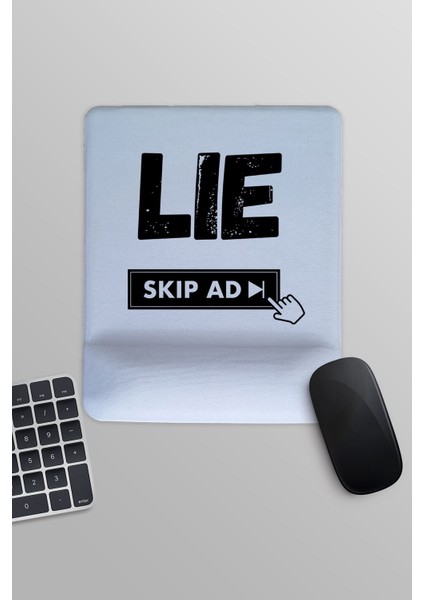 Lie Skip Ad Komik Eğlenceli Baskılı Dikdörtgen Bilek Destekli Mousepad