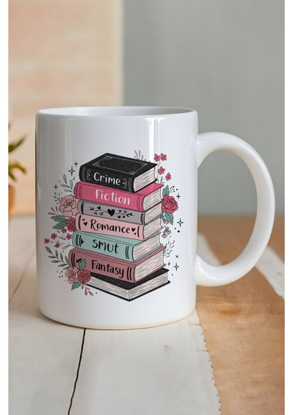 Renkli Kitaplar Baskılı Hediyelik Kupa Bardak