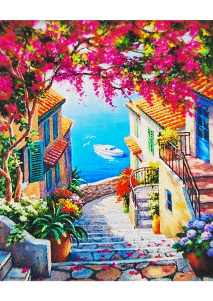 5d Elmas Taş Işleme Kiti 40X50 cm Kıyı Merdivenleri Desen fiyatları