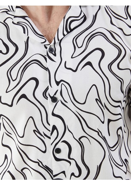Yeni Sezon Regular Fit Kısa Kollu Desenli Viskon Erkek Gömlek modelleri