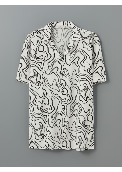 Yeni Sezon Regular Fit Kısa Kollu Desenli Viskon Erkek Gömlek indirimleri