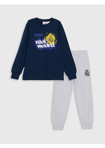 Yeni Sezon Bisiklet Yaka Real Madrid Erkek Çocuk Pijama Takımı modelleri