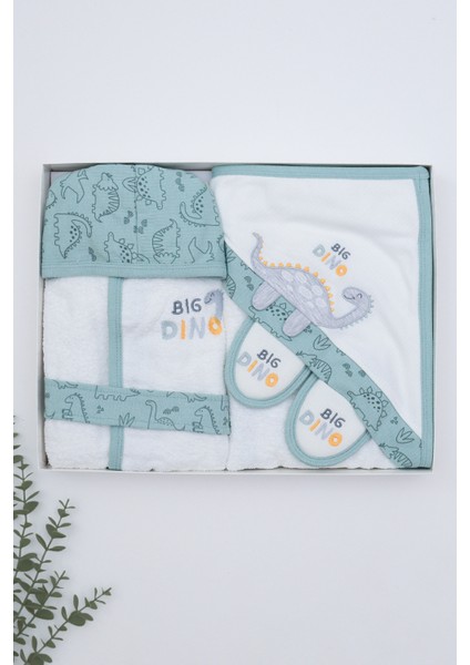 Kız Erkek Bebek Lüks Bornoz Takımı Havlu Seti % 100 Pamuk Kumaş 0- 2 Yaş STL7102