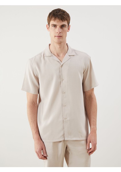 Yeni Sezon Regular Fit Kısa Kollu Armürlü Erkek Gömlek