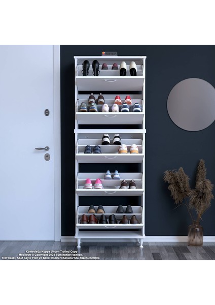 Asil 2 Li Antre Beyaz Renk Ayakkabılık 52 cm 5 Düşer Kapak 10 Raflı Ayakkabılık 52 X193X 25,5 cm modelleri