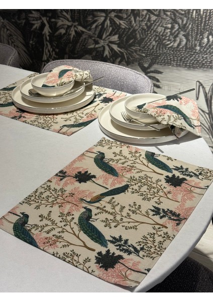 Keten 6’lı Iraz Desen 6 Amerikan Servis &6 Peçete 45X30-30X30 modelleri