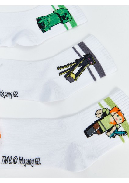 Yeni Sezon Minecraft Desenli Erkek Çocuk Soket Çorap 5'li fiyatları