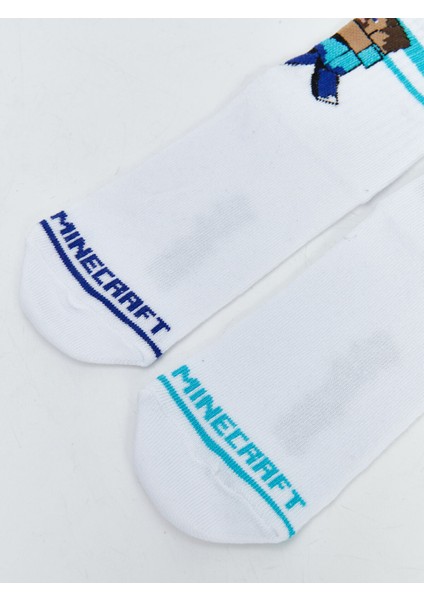 Yeni Sezon Minecraft Desenli Erkek Çocuk Soket Çorap 5'li modelleri