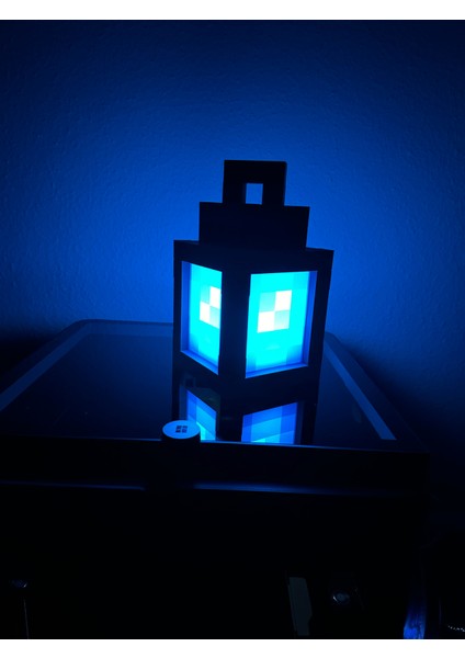 Mavi Minecraft Gece Lambası, Çocuk Odası Dekoru ve Aydınlatma Için Ideal Seçenek fiyatları