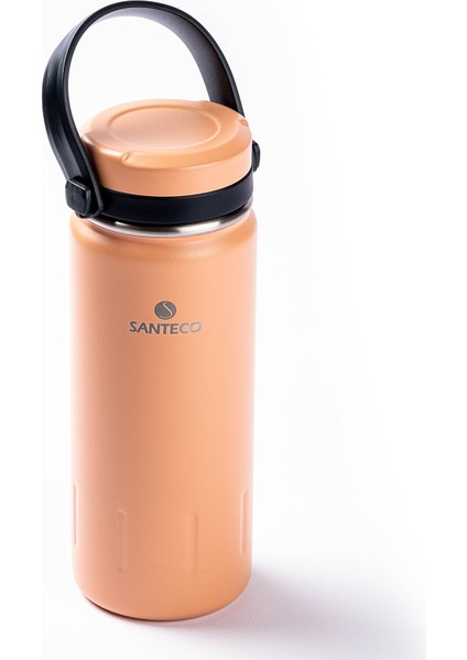 Pembe Çift Katmanlı Tutacaklı Paslanmaz Çelik Termos 380ML