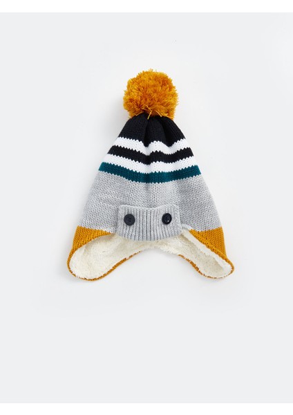 Yeni Sezon Renk Bloklu Ponponlu Erkek Çocuk Bere