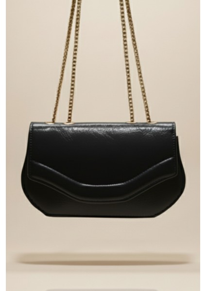 Kadın Rugan Gold Zincir Askılı Gece ve Gündüz Şık Çanta El ve Omuz Çantası