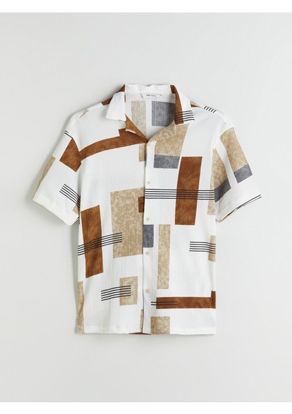 Yeni Sezon Regular Fit Kısa Kollu Desenli Viskon Erkek Gömlek indirimleri
