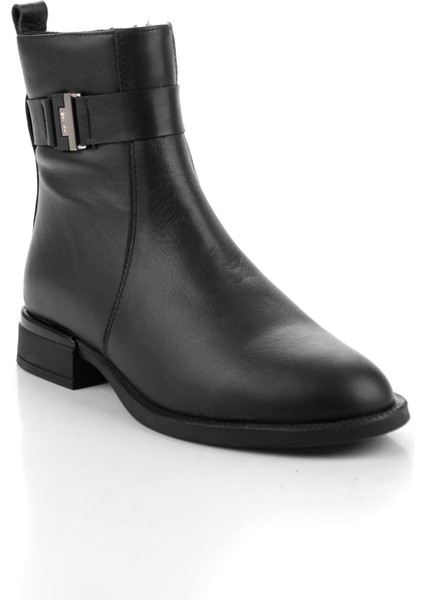 Siyah Hakiki Deri Kadın Bot & Bootie K02724560303 fiyatları